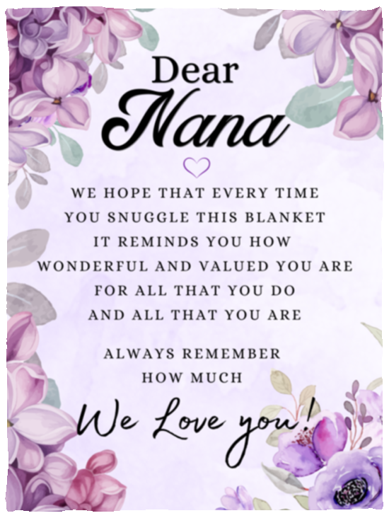 NANA FLOWER BLANKET | CHRISTMAS GIFT | LILAC BRIGHT