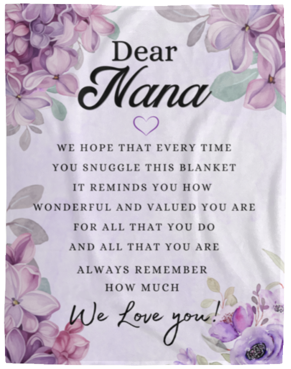 NANA FLOWER BLANKET | CHRISTMAS GIFT | LILAC BRIGHT