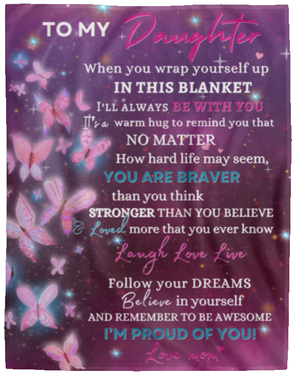 DAUGHTER BLANKET | GIRLS GIFT | PRETTY BUTTERFLY