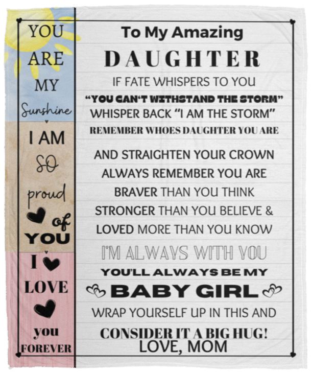 DAUGHTER BLANKET | GIRLS GIFT | MY SUNSHINE
