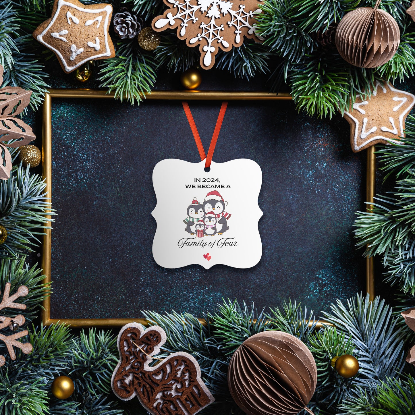 FAMILY OF FOUR PENGUIN ORNAMENT