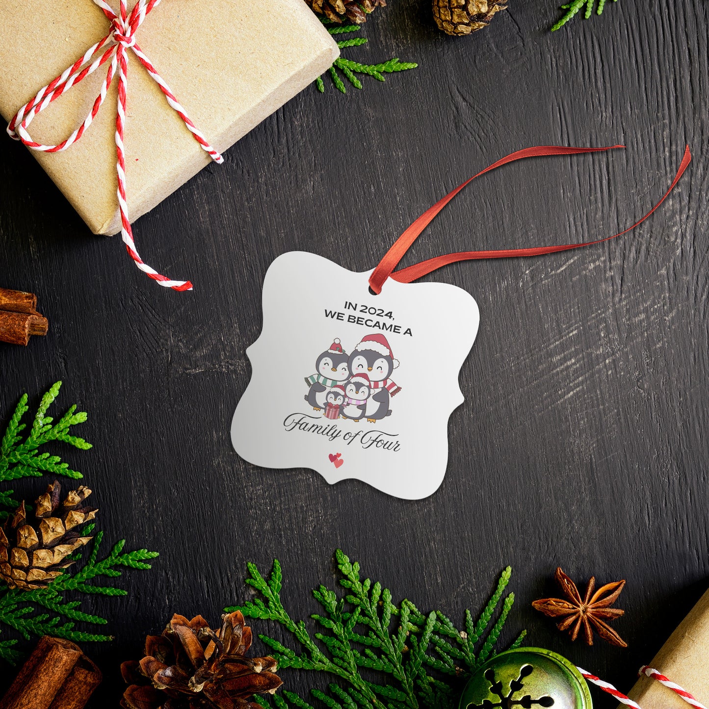 FAMILY OF FOUR PENGUIN ORNAMENT
