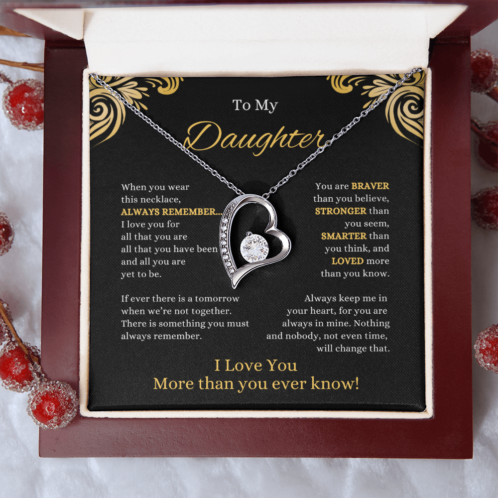 FOREVER LOVE BEAUTIFUL DAUGHTER NECKLACE | MIDNIGHT CARD | DAUGHTER GIFT