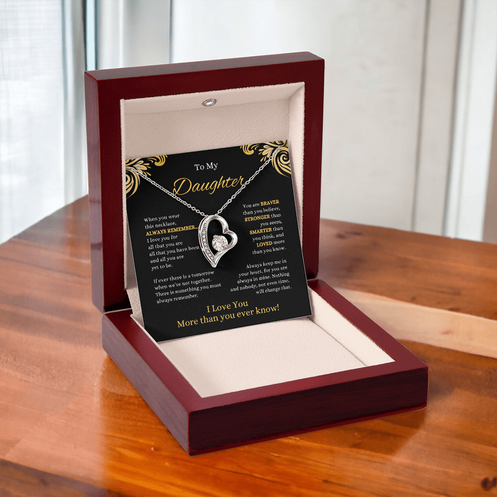 FOREVER LOVE BEAUTIFUL DAUGHTER NECKLACE | MIDNIGHT CARD | DAUGHTER GIFT