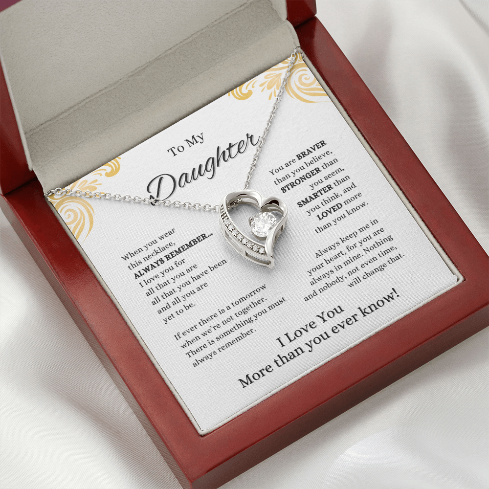 FOREVER LOVE BEAUTIFUL DAUGHTER NECKLACE | WHITE CARD | DAUGHTER GIFT