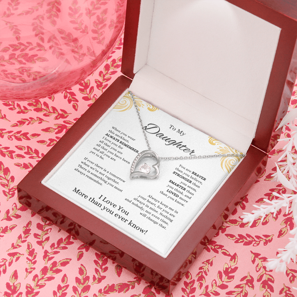 FOREVER LOVE BEAUTIFUL DAUGHTER NECKLACE | WHITE CARD | DAUGHTER GIFT