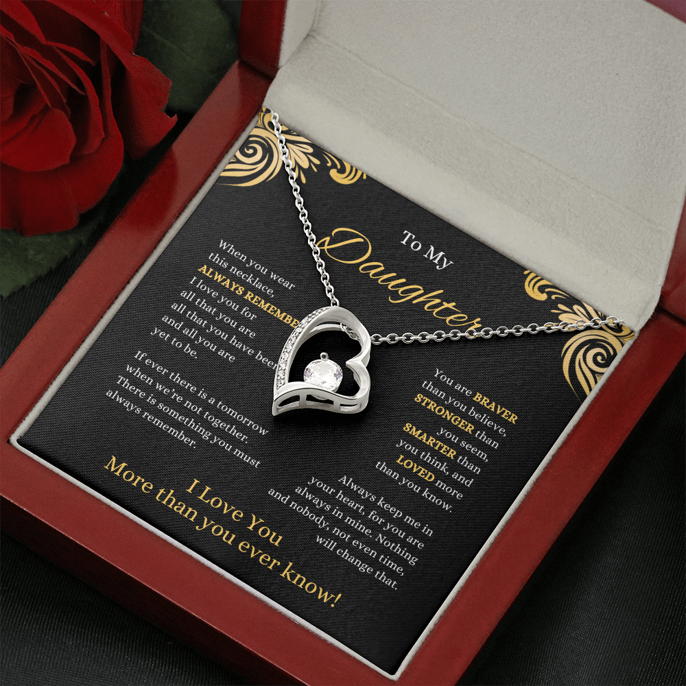 FOREVER LOVE BEAUTIFUL DAUGHTER NECKLACE | MIDNIGHT CARD | DAUGHTER GIFT