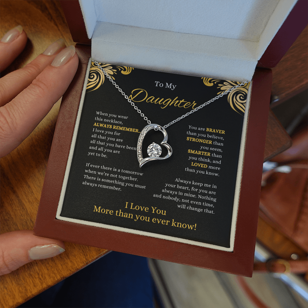 FOREVER LOVE BEAUTIFUL DAUGHTER NECKLACE | MIDNIGHT CARD | DAUGHTER GIFT