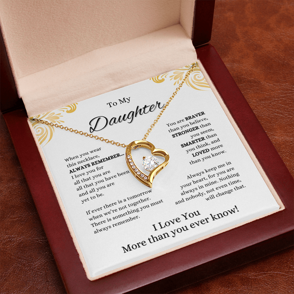 FOREVER LOVE BEAUTIFUL DAUGHTER NECKLACE | WHITE CARD | DAUGHTER GIFT