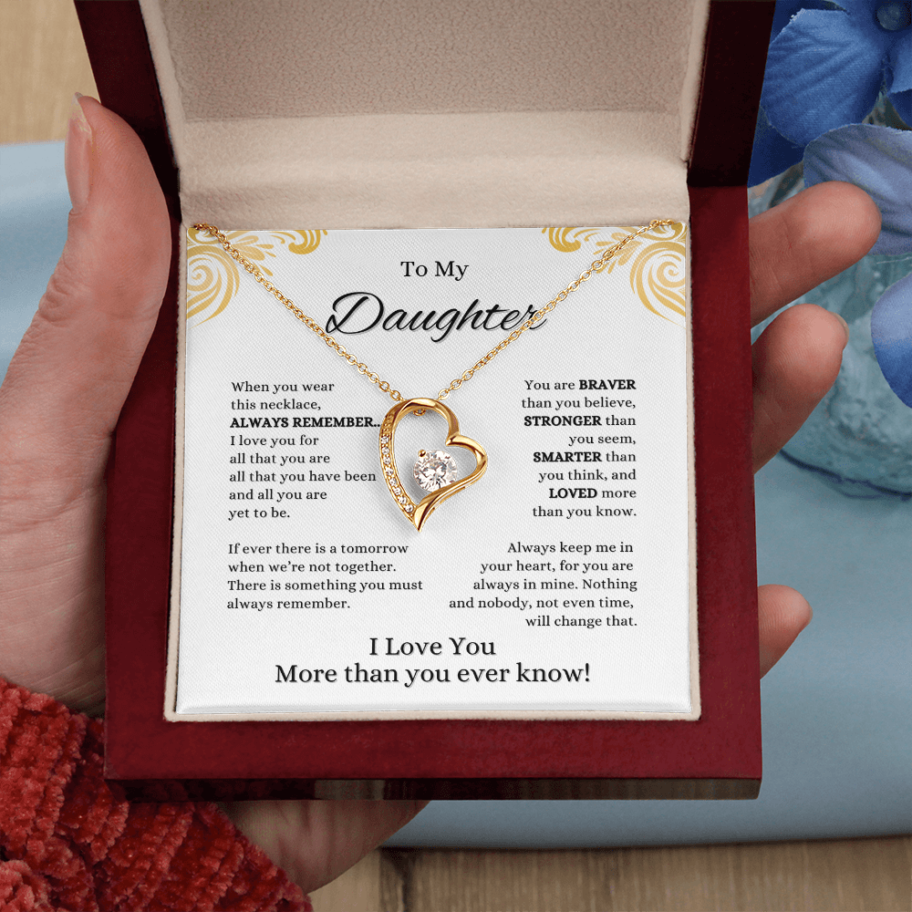 FOREVER LOVE BEAUTIFUL DAUGHTER NECKLACE | WHITE CARD | DAUGHTER GIFT