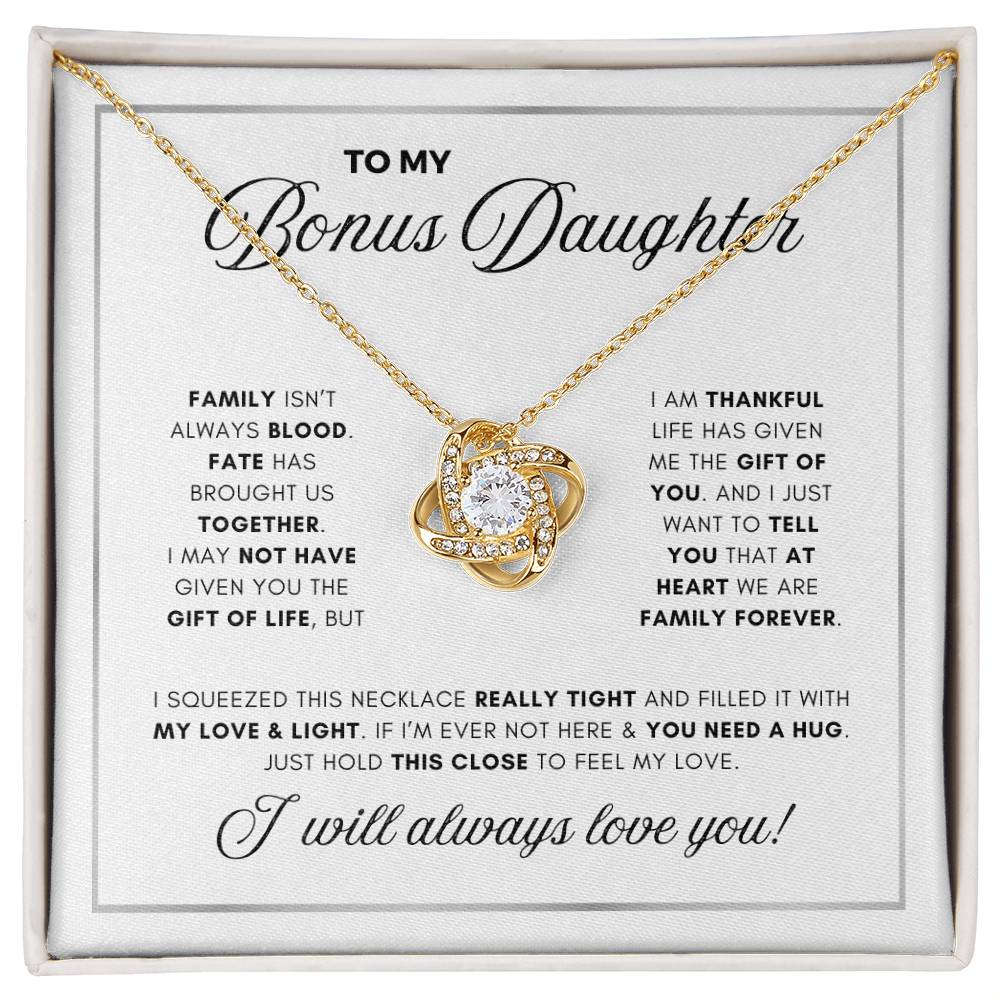 LOVE KNOT NECKLACE BEAUTIFUL BONUS DAUGHTER NECKLACE | WHITE CARD | DAUGHTER GIFT