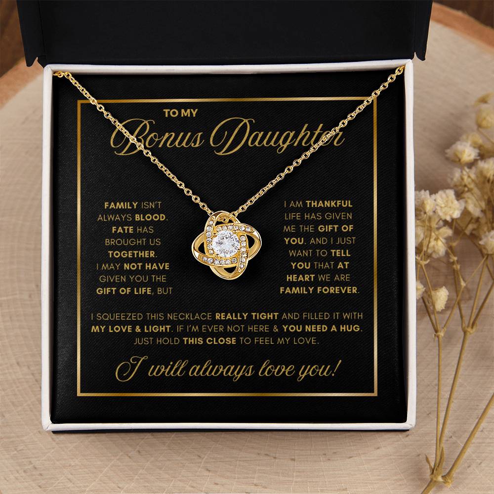 LOVE KNOT NECKLACE BEAUTIFUL BONUS DAUGHTER NECKLACE | MIDNIGHT CARD | DAUGHTER GIFT