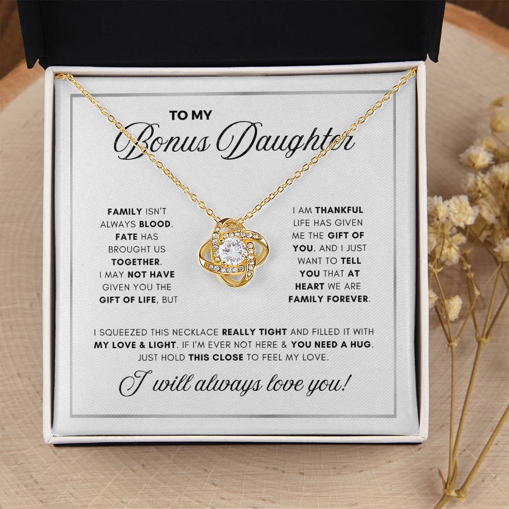 LOVE KNOT NECKLACE BEAUTIFUL BONUS DAUGHTER NECKLACE | WHITE CARD | DAUGHTER GIFT