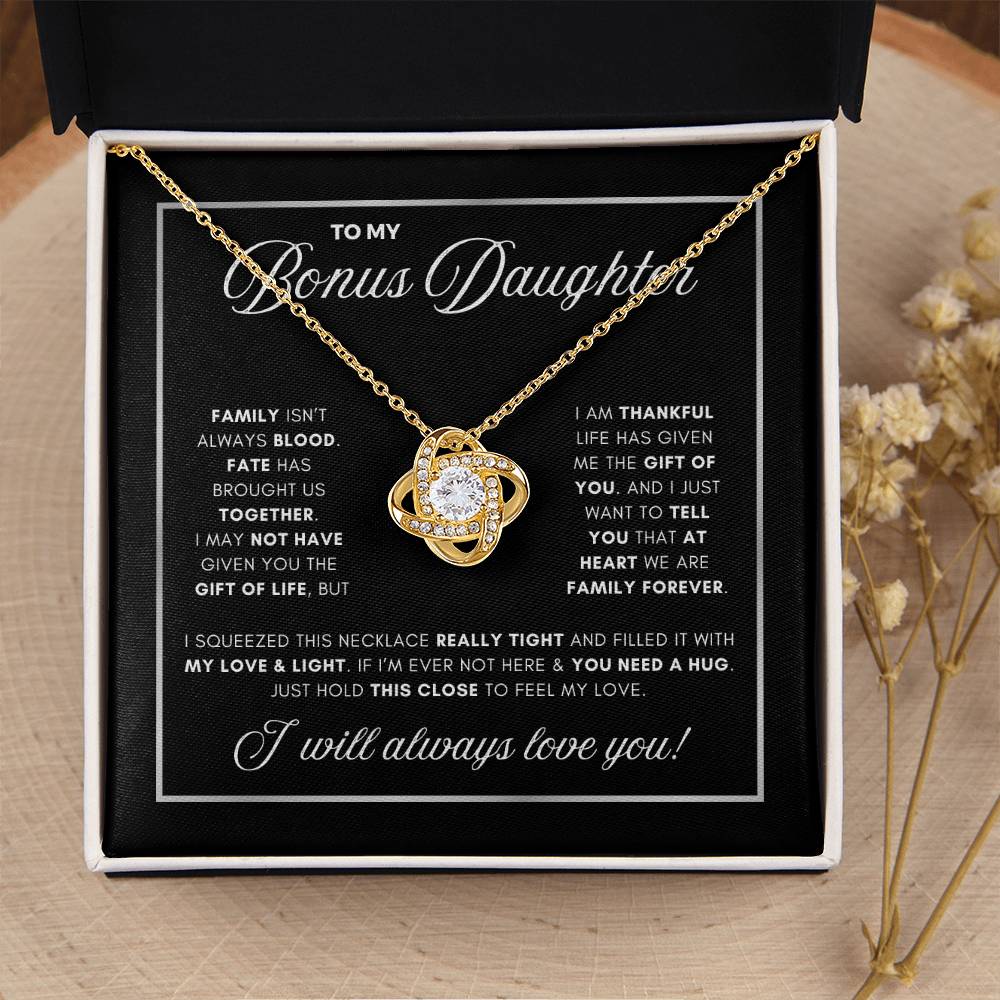 LOVE KNOT NECKLACE BEAUTIFUL BONUS DAUGHTER NECKLACE | MIDNIGHT CARD | DAUGHTER GIFT