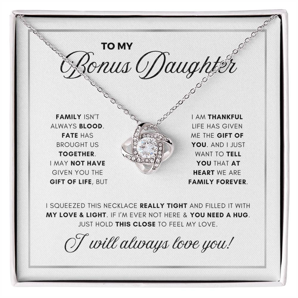 LOVE KNOT NECKLACE BEAUTIFUL BONUS DAUGHTER NECKLACE | WHITE CARD | DAUGHTER GIFT