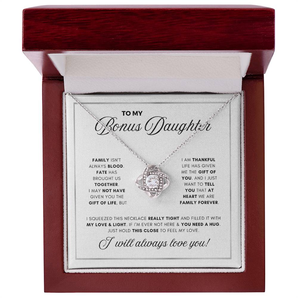 LOVE KNOT NECKLACE BEAUTIFUL BONUS DAUGHTER NECKLACE | WHITE CARD | DAUGHTER GIFT