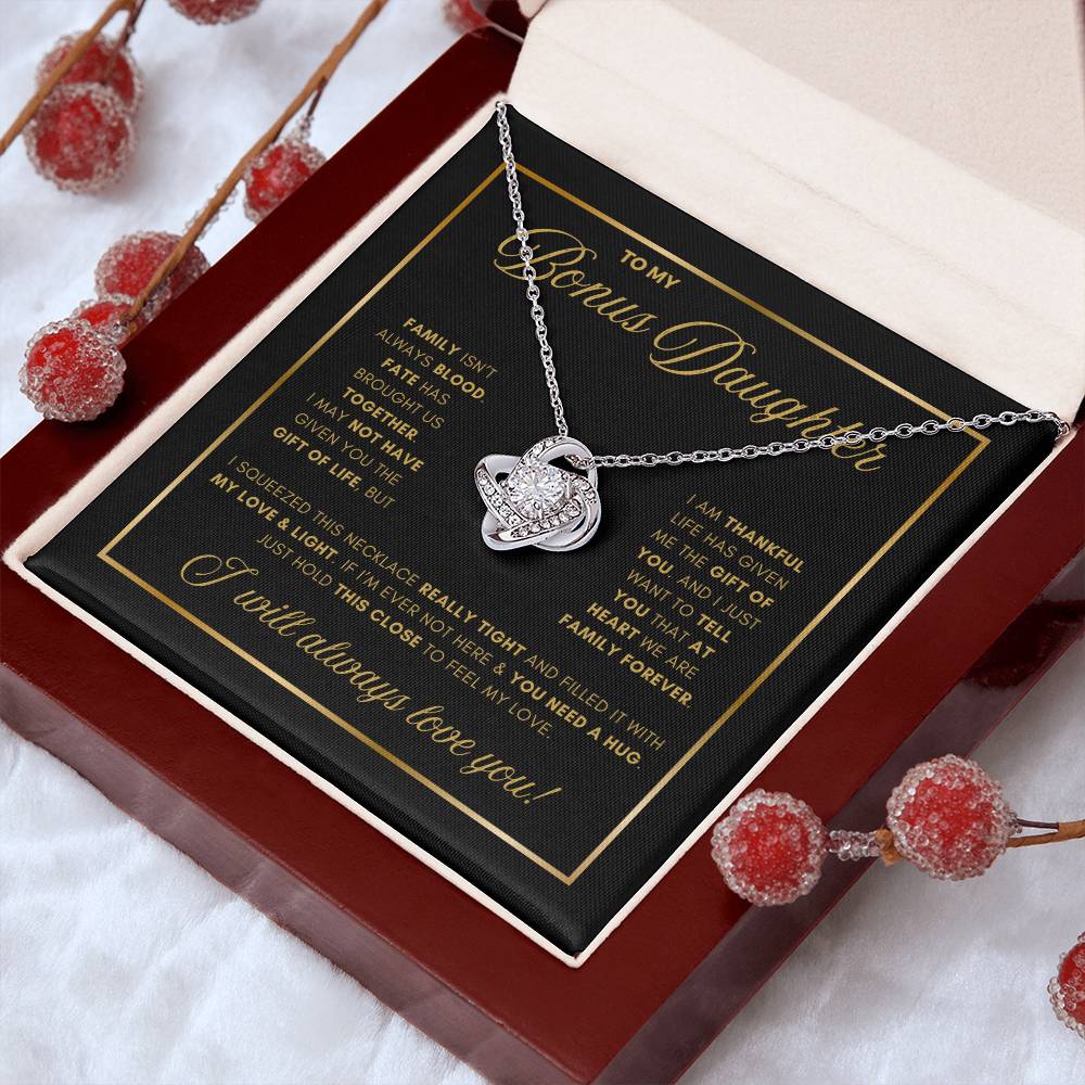 LOVE KNOT NECKLACE BEAUTIFUL BONUS DAUGHTER NECKLACE | MIDNIGHT CARD | DAUGHTER GIFT