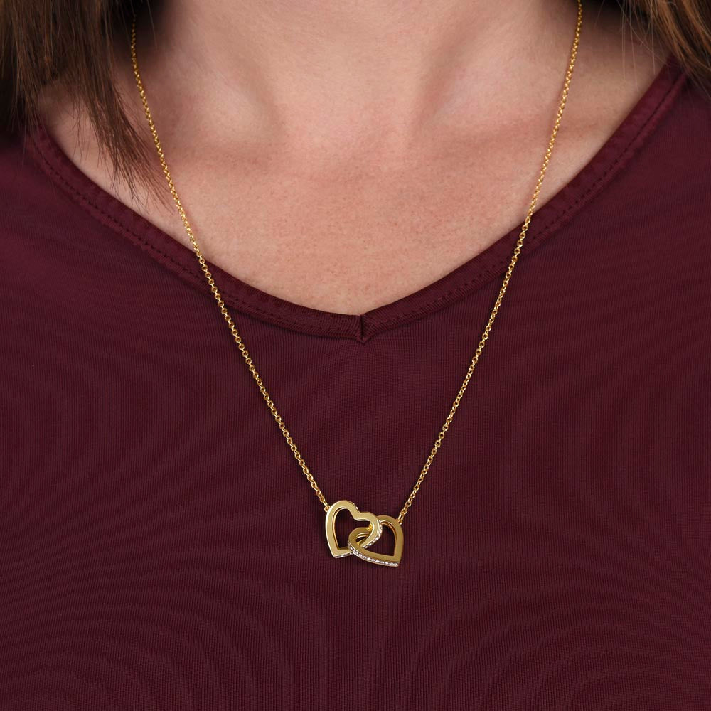 INTERLOCKING HEARTS GRANDDAUGHTER NECKLACE | WHITE CARD | GRANDDAUGHTER GIFT
