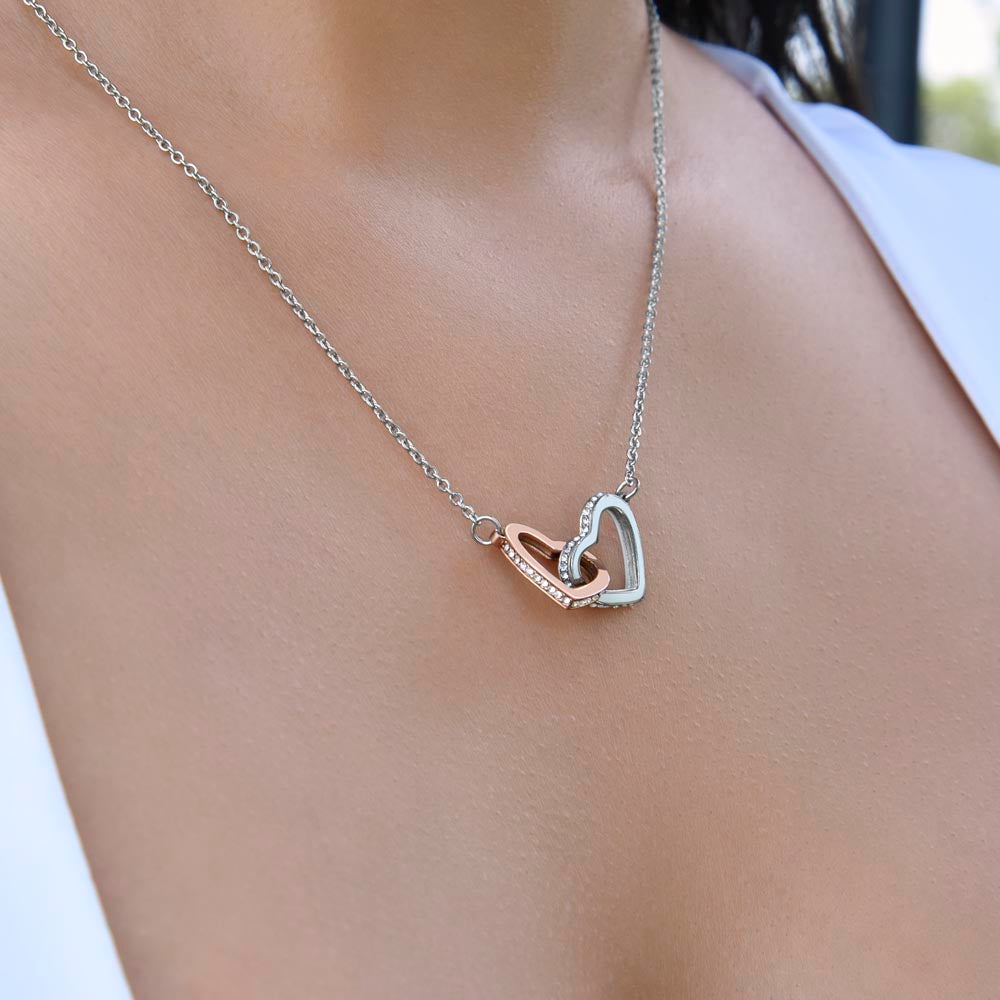 INTERLOCKING HEARTS GRANDDAUGHTER NECKLACE | WHITE CARD | GRANDDAUGHTER GIFT