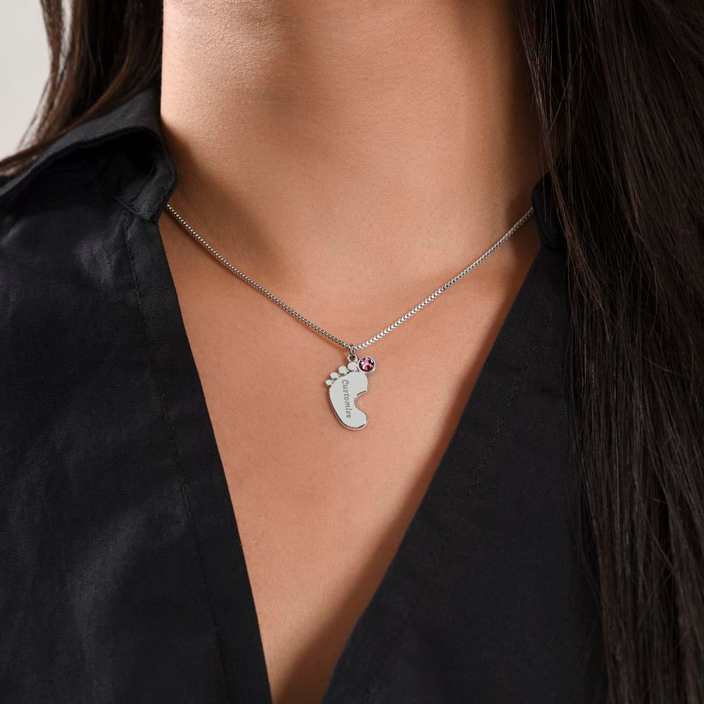 TINY BABY FOOTPRINT NECKLACE | NEW MOTHER GIFT | CUSTOMIZABLE GIFT