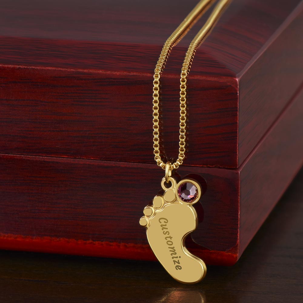 TINY BABY FOOTPRINT NECKLACE | NEW MOTHER GIFT | CUSTOMIZABLE GIFT