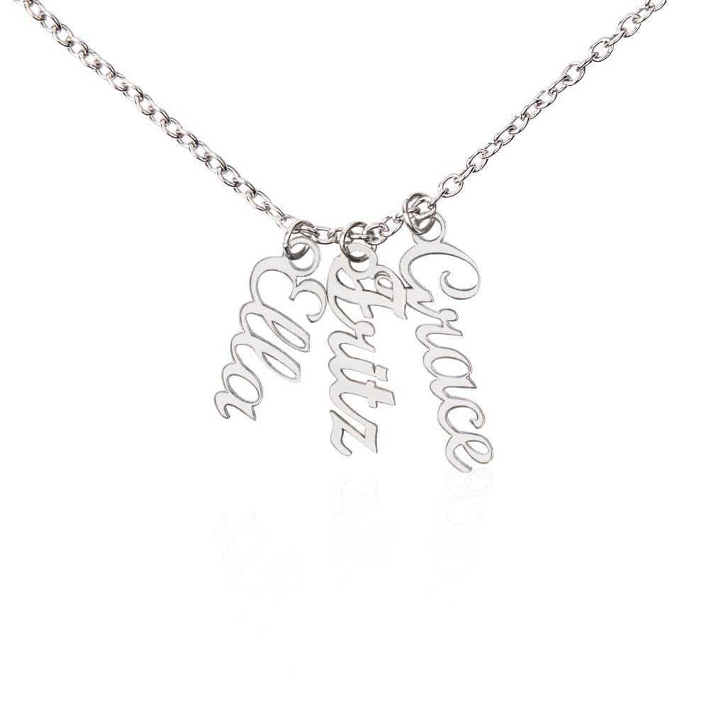 ON MY HEART VERTICAL NAME NECKLACE | GRANDMOTHER GIFT | CUSTOMIZABLE GIFT