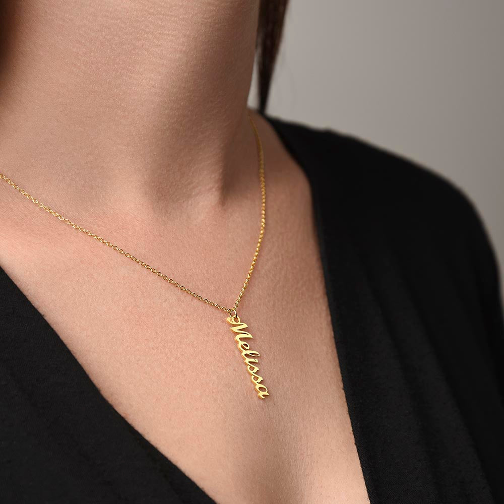 ON MY HEART VERTICAL NAME NECKLACE | GRANDMOTHER GIFT | CUSTOMIZABLE GIFT