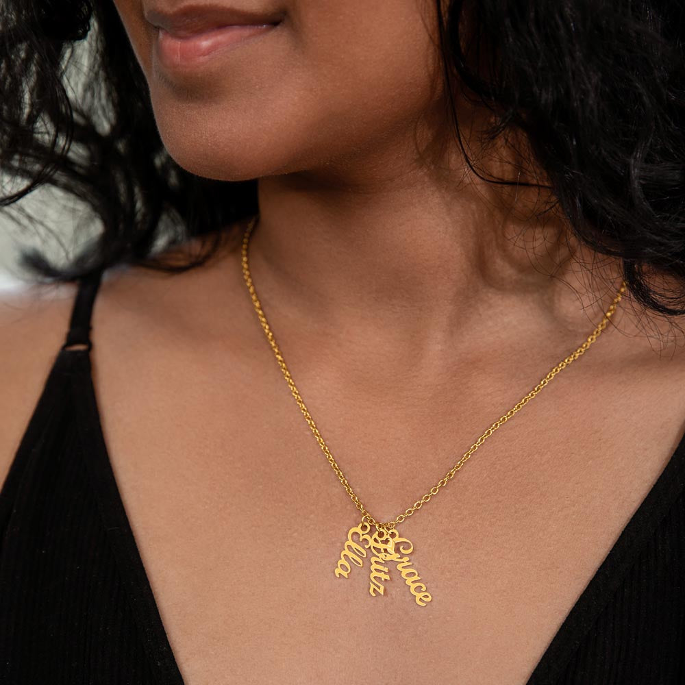 ON MY HEART VERTICAL NAME NECKLACE | MOTHER GIFT | CUSTOMIZABLE GIFT