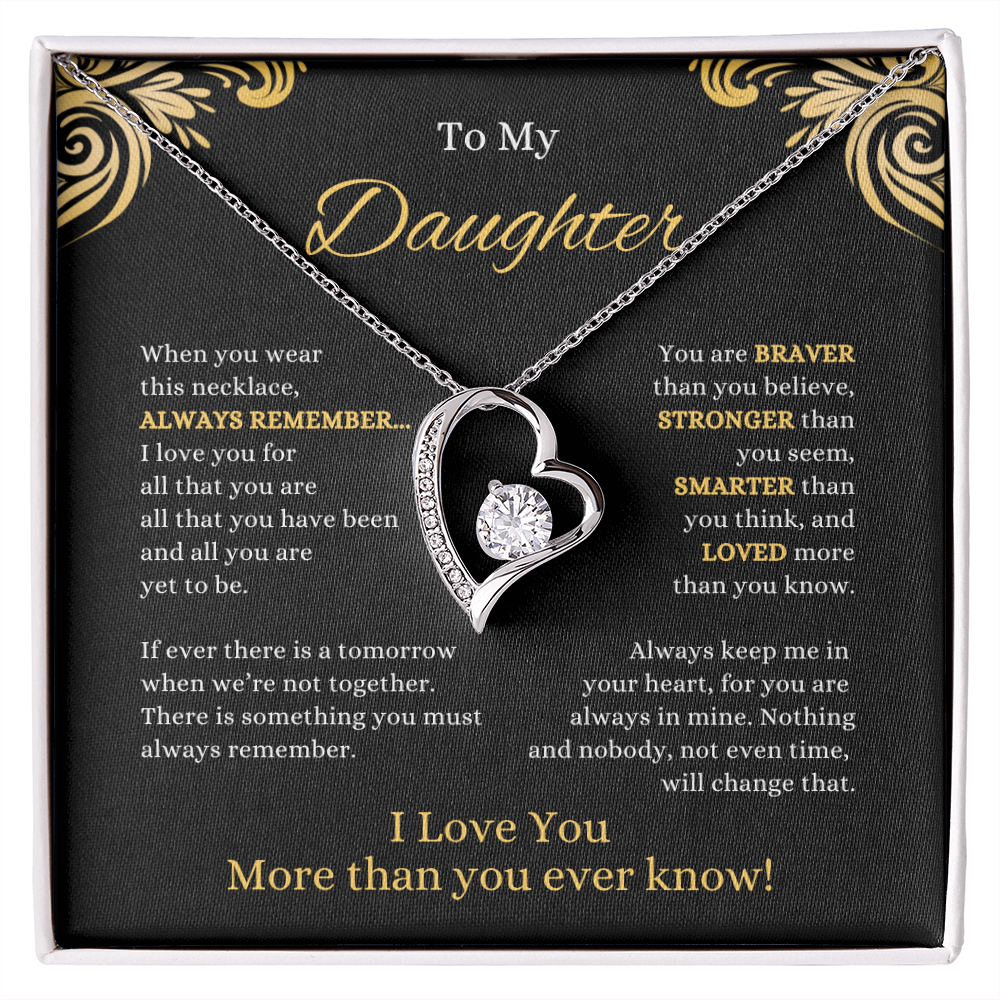 FOREVER LOVE BEAUTIFUL DAUGHTER NECKLACE | MIDNIGHT CARD | DAUGHTER GIFT