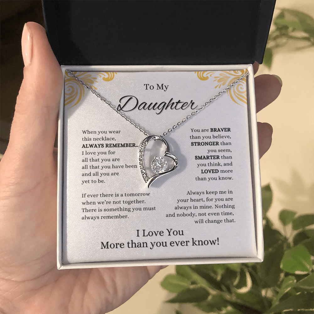 FOREVER LOVE BEAUTIFUL DAUGHTER NECKLACE | WHITE CARD | DAUGHTER GIFT