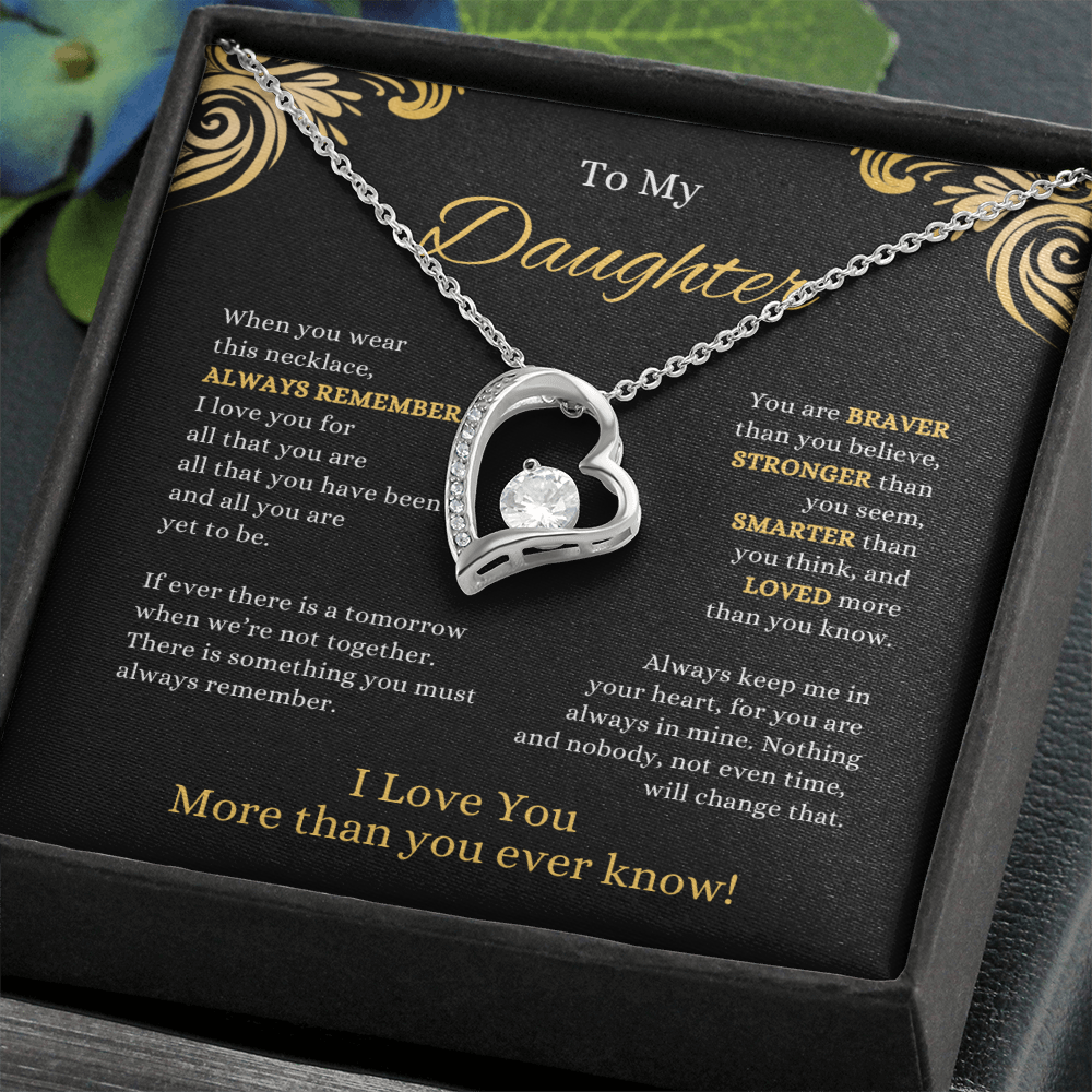 FOREVER LOVE BEAUTIFUL DAUGHTER NECKLACE | MIDNIGHT CARD | DAUGHTER GIFT