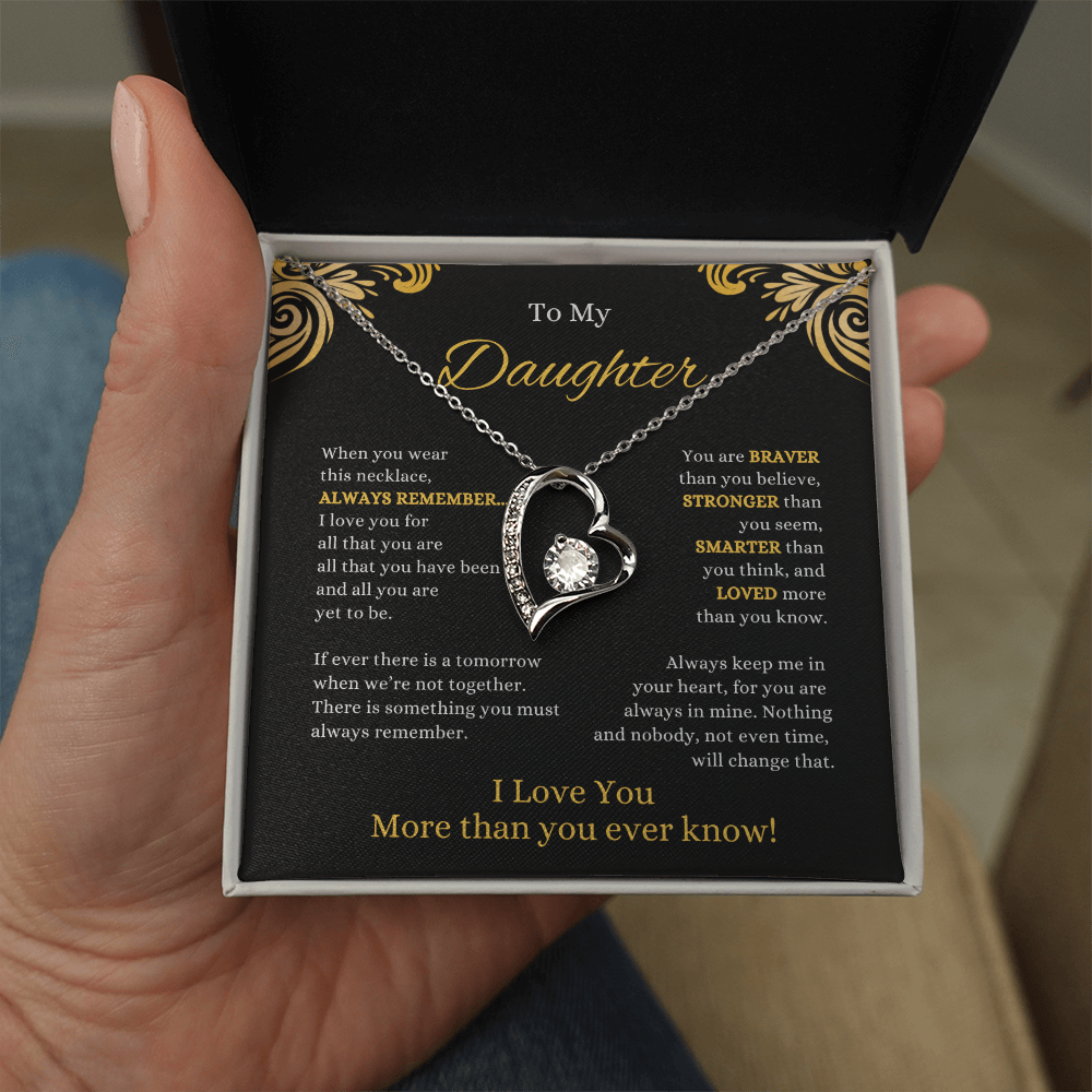 FOREVER LOVE BEAUTIFUL DAUGHTER NECKLACE | MIDNIGHT CARD | DAUGHTER GIFT