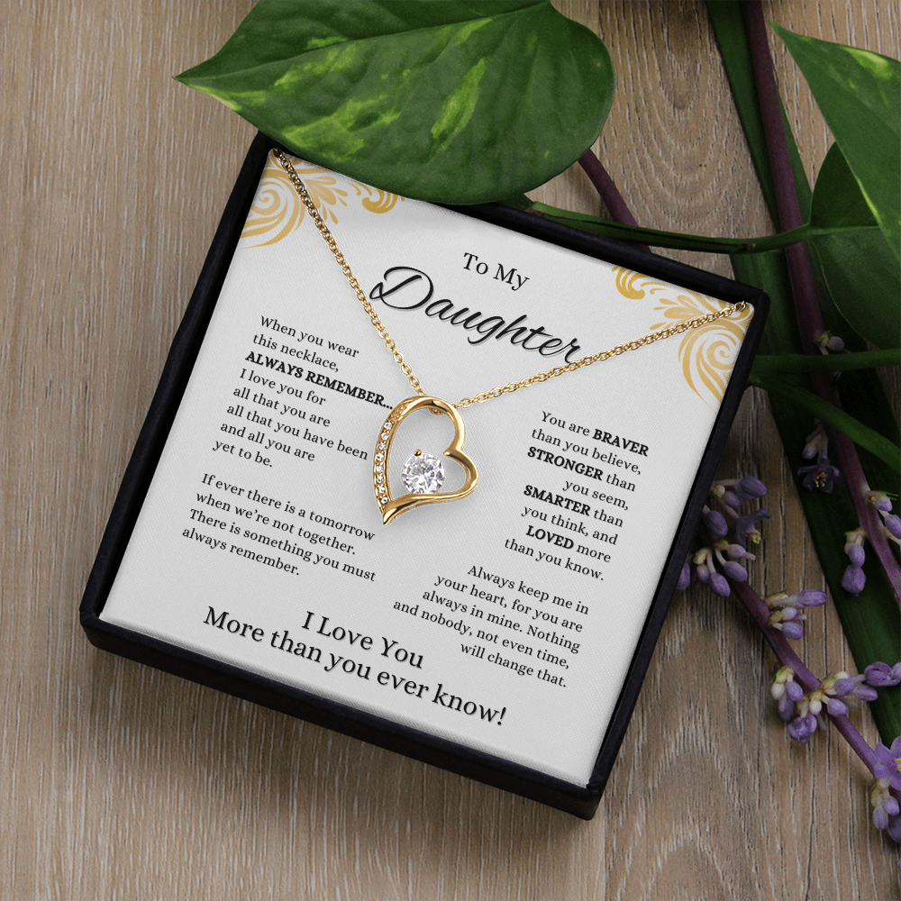 FOREVER LOVE BEAUTIFUL DAUGHTER NECKLACE | WHITE CARD | DAUGHTER GIFT