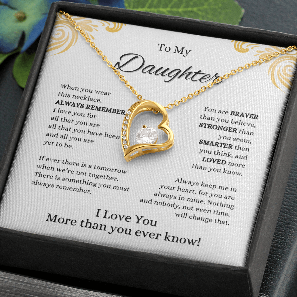 FOREVER LOVE BEAUTIFUL DAUGHTER NECKLACE | WHITE CARD | DAUGHTER GIFT