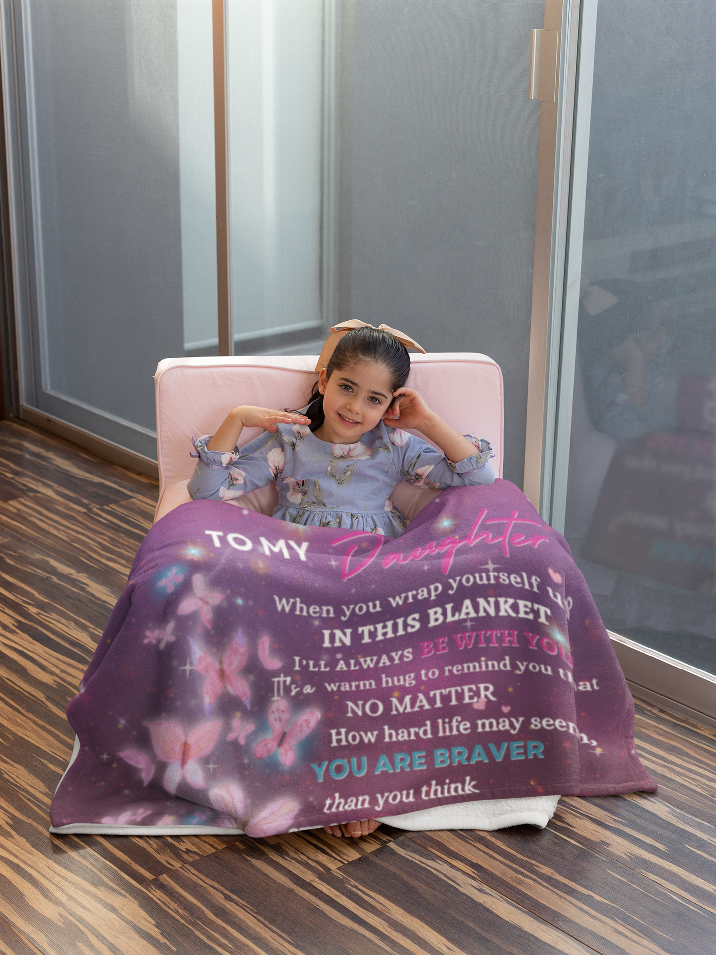 DAUGHTER BLANKET | GIRLS GIFT | PRETTY BUTTERFLY