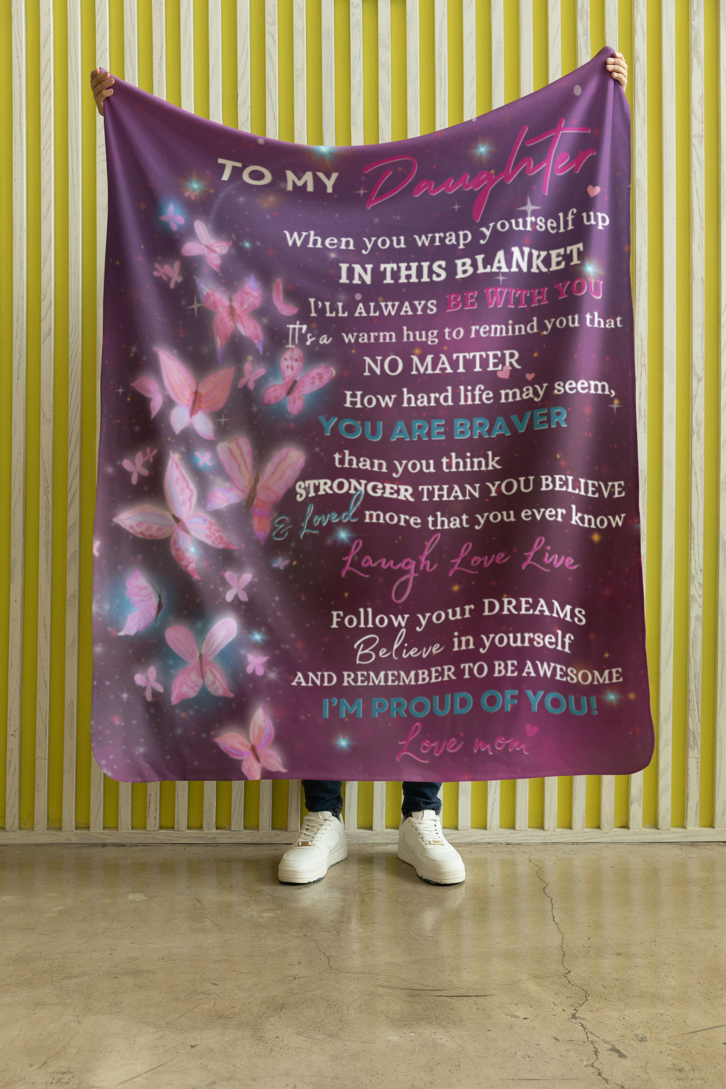 DAUGHTER BLANKET | GIRLS GIFT | PRETTY BUTTERFLY