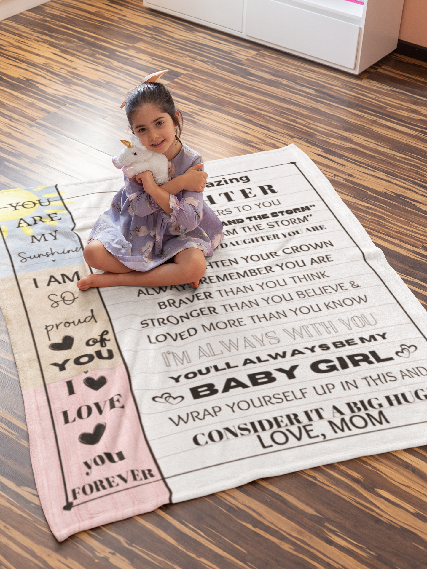 DAUGHTER BLANKET | GIRLS GIFT | MY SUNSHINE