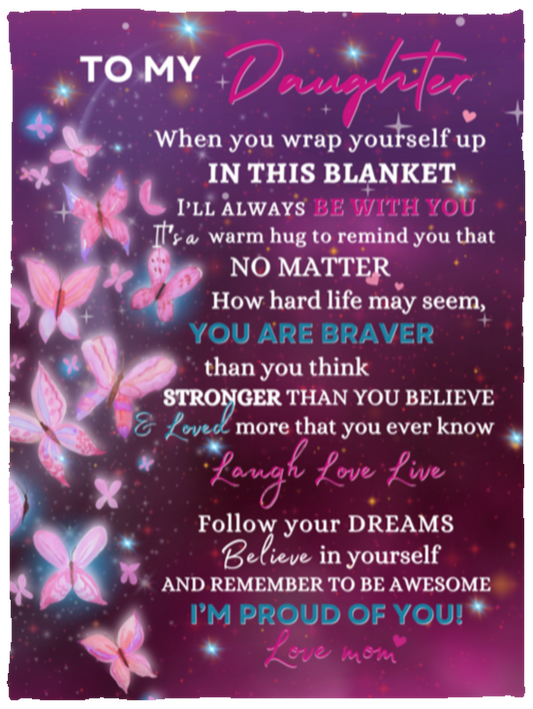 DAUGHTER BLANKET | GIRLS GIFT | PRETTY BUTTERFLY