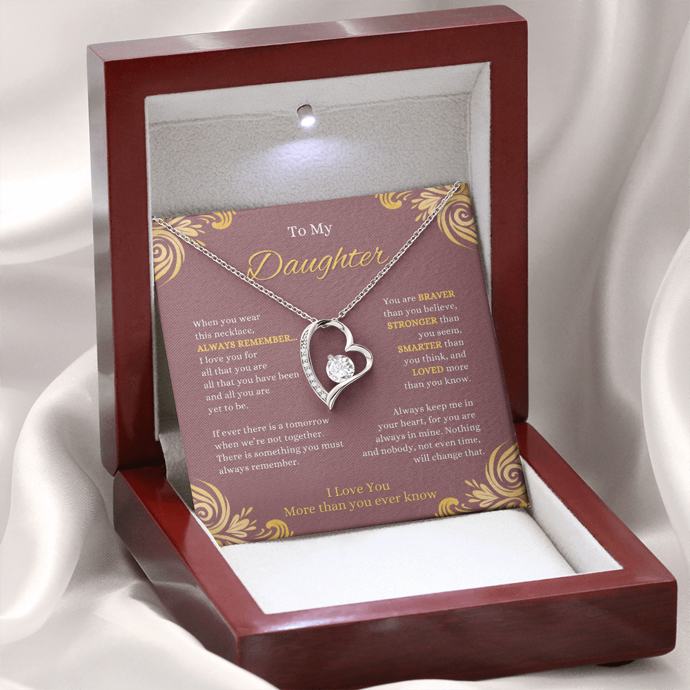FOREVER LOVE BEAUTIFUL DAUGHTER NECKLACE | ROSE CARD | DAUGHTER GIFT