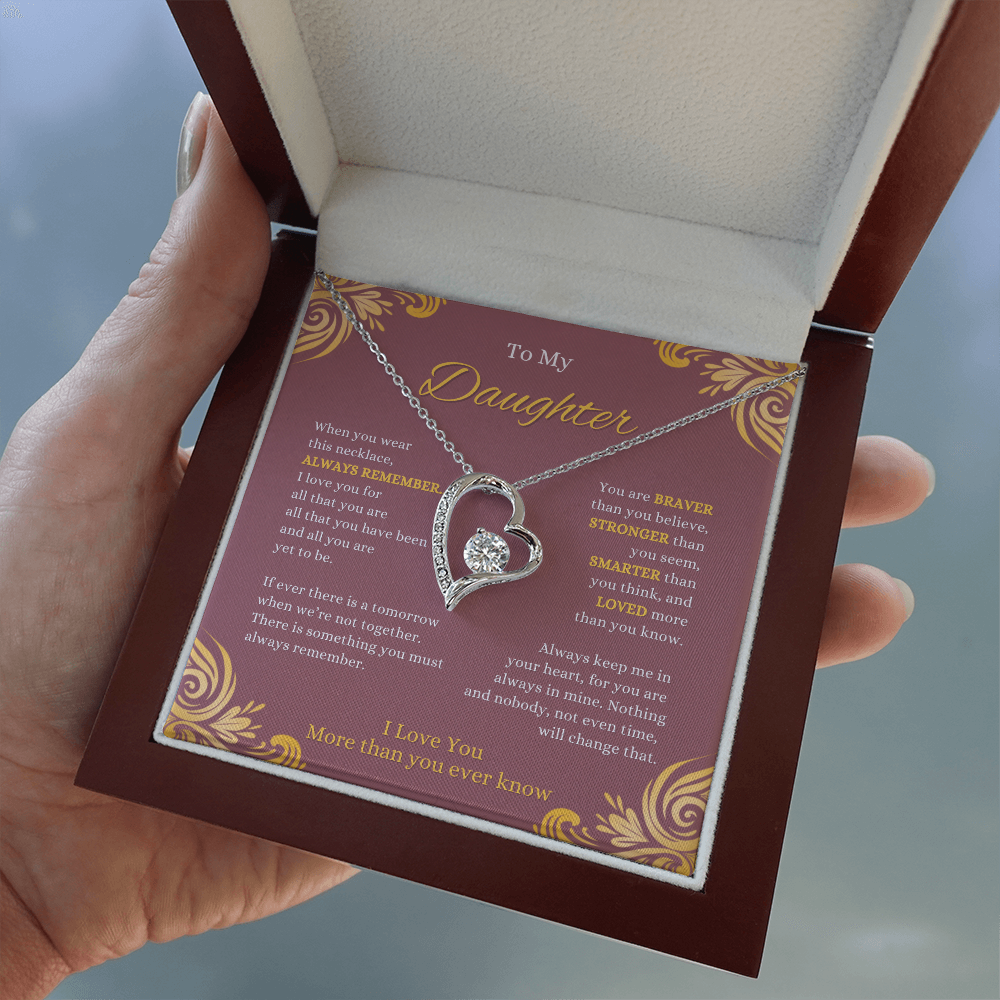 FOREVER LOVE BEAUTIFUL DAUGHTER NECKLACE | ROSE CARD | DAUGHTER GIFT