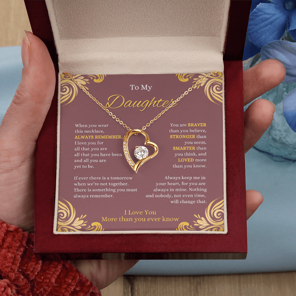 FOREVER LOVE BEAUTIFUL DAUGHTER NECKLACE | ROSE CARD | DAUGHTER GIFT