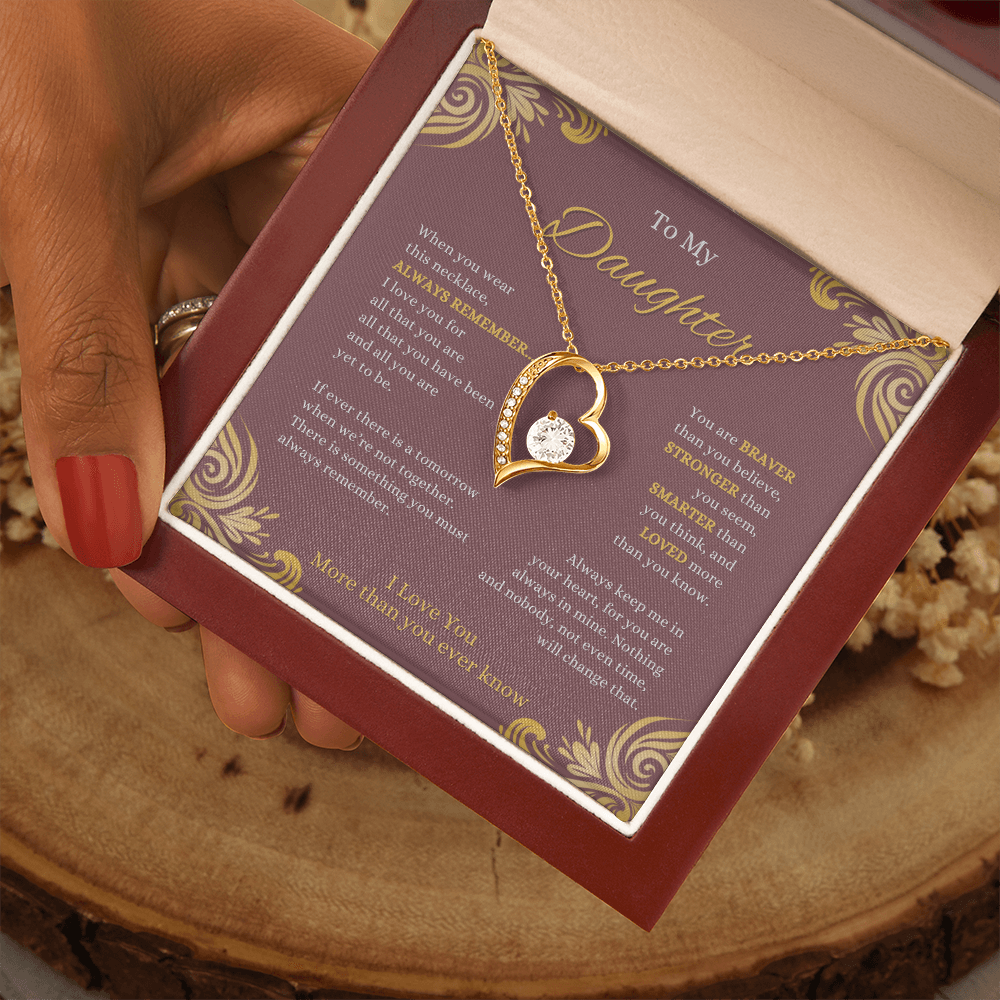 FOREVER LOVE BEAUTIFUL DAUGHTER NECKLACE | ROSE CARD | DAUGHTER GIFT