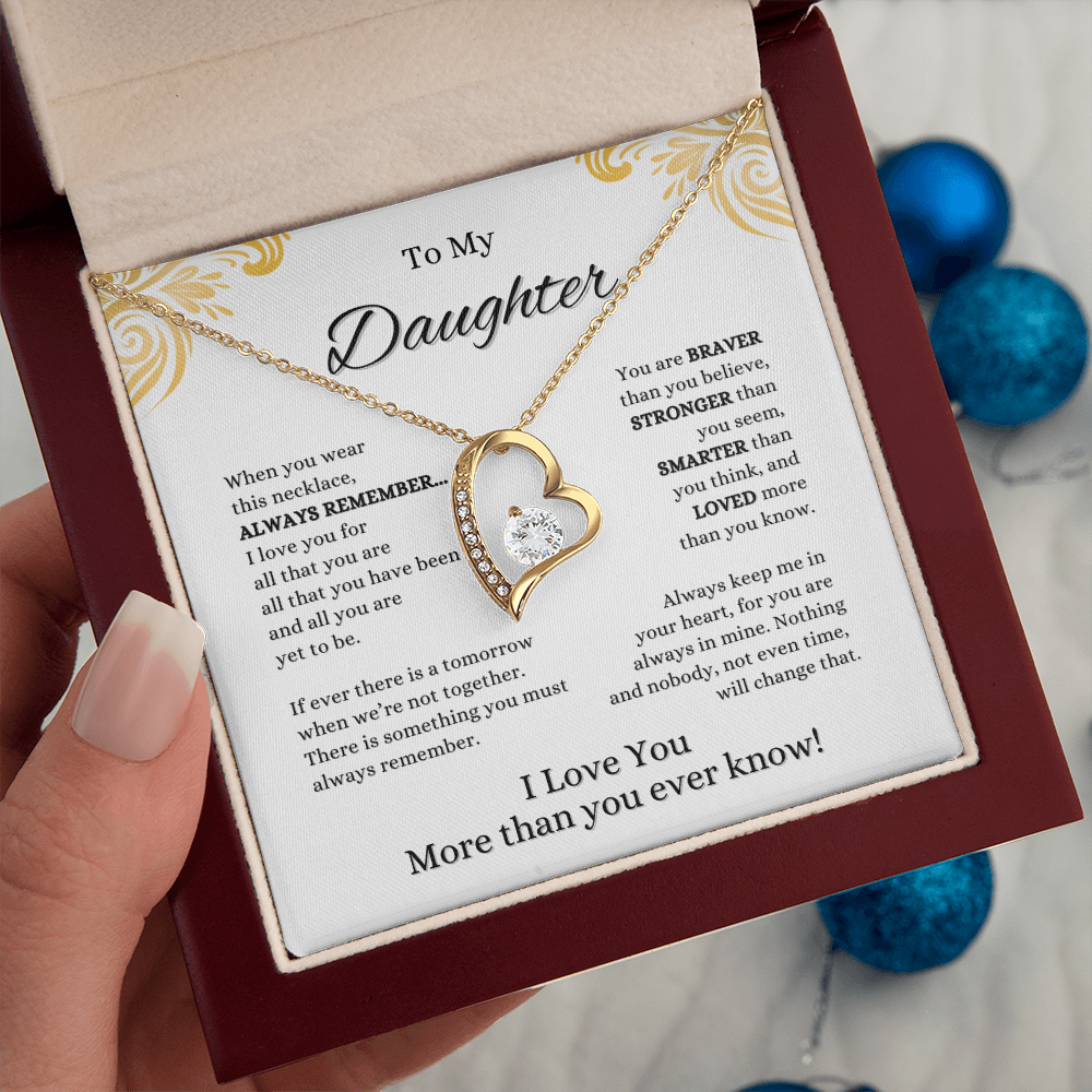 FOREVER LOVE BEAUTIFUL DAUGHTER NECKLACE | WHITE CARD | DAUGHTER GIFT
