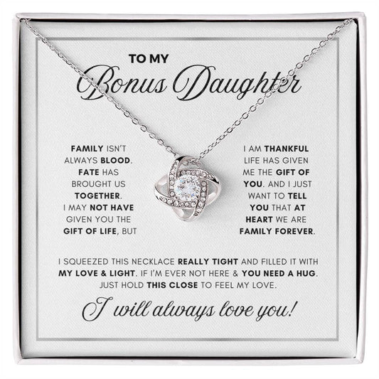 LOVE KNOT NECKLACE BEAUTIFUL BONUS DAUGHTER NECKLACE | WHITE CARD | DAUGHTER GIFT