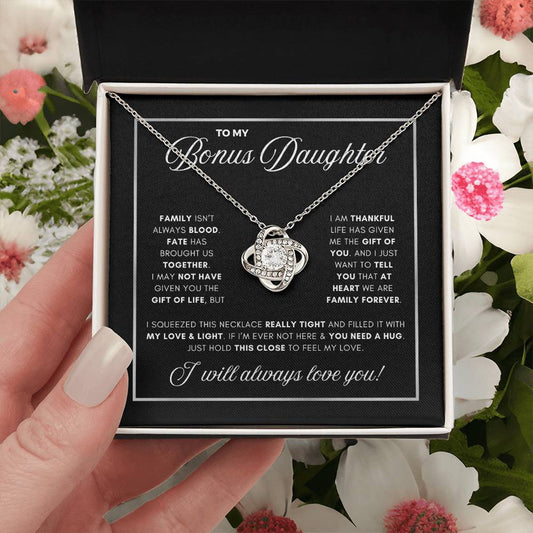 LOVE KNOT NECKLACE BEAUTIFUL BONUS DAUGHTER NECKLACE | MIDNIGHT CARD | DAUGHTER GIFT