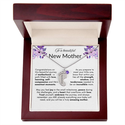 TINY BABY FOOTPRINT NECKLACE | NEW MOTHER GIFT | CUSTOMIZABLE GIFT