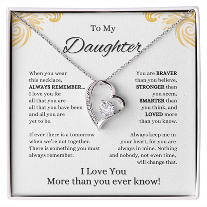 FOREVER LOVE BEAUTIFUL DAUGHTER NECKLACE | WHITE CARD | DAUGHTER GIFT