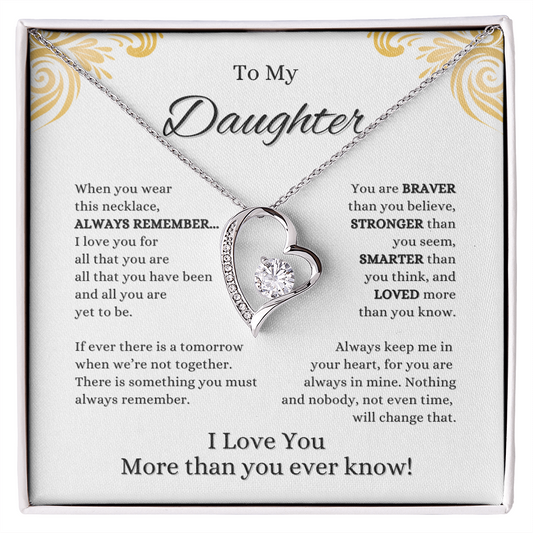 FOREVER LOVE BEAUTIFUL DAUGHTER NECKLACE | WHITE CARD | DAUGHTER GIFT