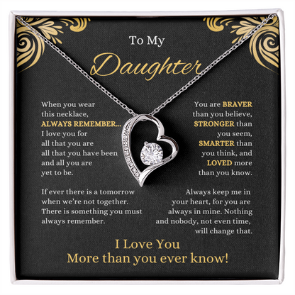 FOREVER LOVE BEAUTIFUL DAUGHTER NECKLACE | MIDNIGHT CARD | DAUGHTER GIFT