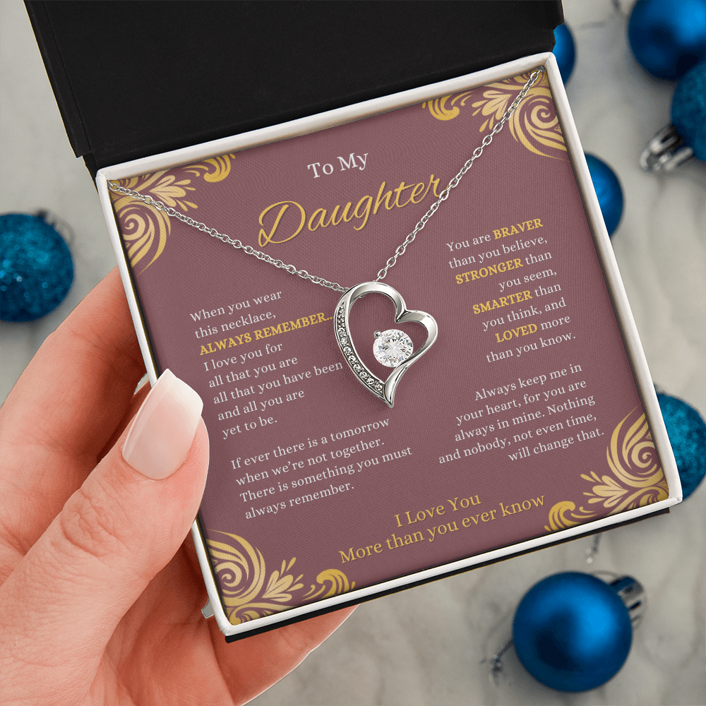 FOREVER LOVE BEAUTIFUL DAUGHTER NECKLACE | ROSE CARD | DAUGHTER GIFT